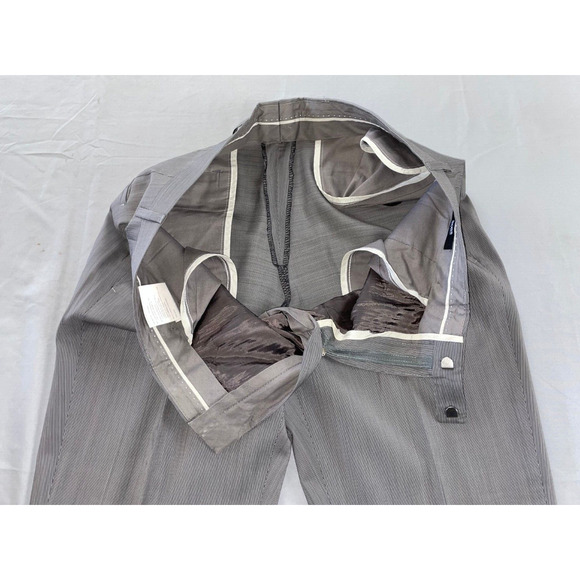 Hugo Boss Sharp1 US Flat Front Wool Dress Pants, Slacks. Gray Stripe, 33X30 Read - Picture 7 of 10